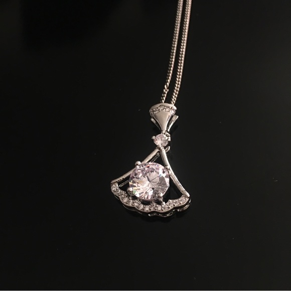 Silver Necklace With CZ’s - Picture 4 of 11